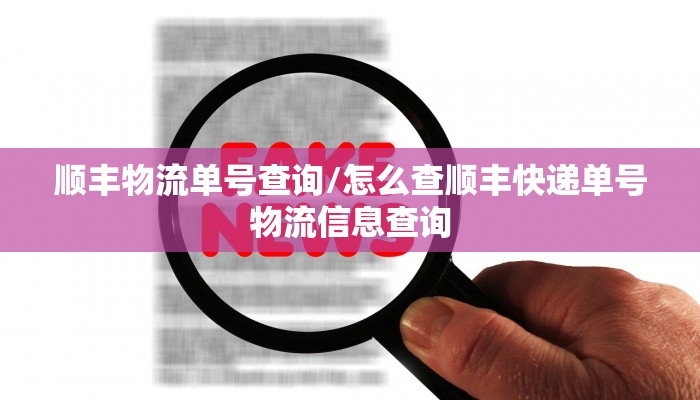 顺丰物流单号查询/怎么查顺丰快递单号物流信息查询