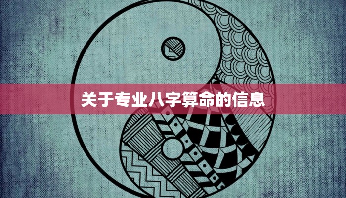 关于专业八字算命的信息