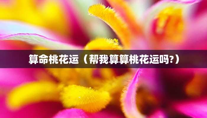 算命桃花运（帮我算算桃花运吗?）