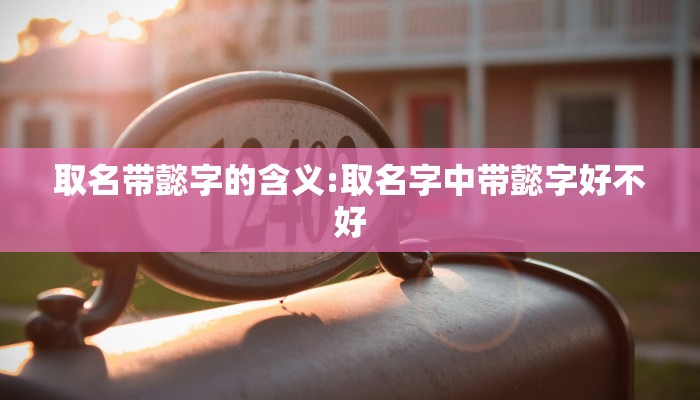 取名带懿字的含义:取名字中带懿字好不好