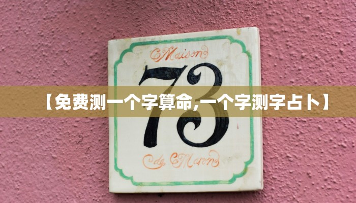 【免费测一个字算命,一个字测字占卜】